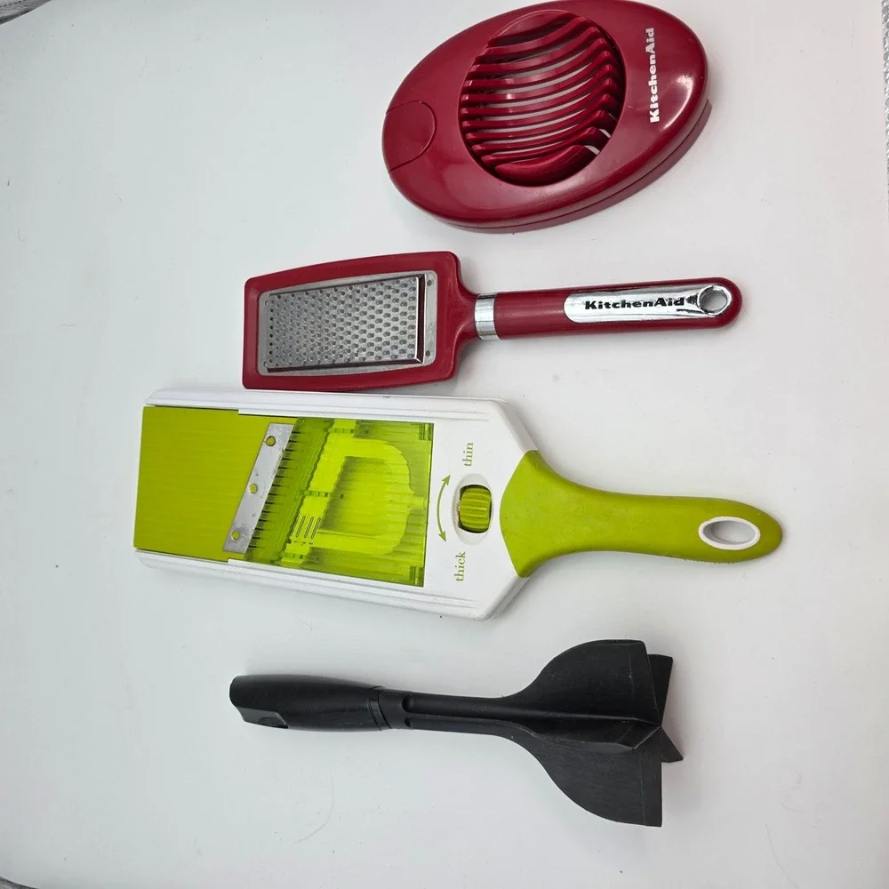 KitchenAid Egg Slicer Grater Mandoline Vegetable Slicer Meat Masher Bundle 4pc